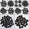 Charms Jewelry Findings Components Natural Stone 20Mm Heart Love Black Obsidian Pendants Chakras Gem Fit Earrin Dhzi1