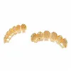 Diamond Grills 18KT Gold Filled Fully Iced Out Micro Pave CZ Top and Bottom Face Mouth Grills for teeth Hip Hop Jewelry