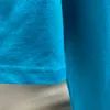 22SS Classique Solide Couleur Simple Tee Été Bleu Haut De Gamme À Manches Courtes Populaire Ras Du Cou Décontracté Respirant Hommes Femmes Couples High Street T-shirts TJMJYTX609