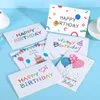 4x6 inç Mutlu Doğum Günü Kartları Balon Kek Desen Mesaj Kartları Kartpostallar Hediye Zarfla Doğum Günü Partisi Malzemeleri MJ0629