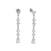 Haute qualité Minimal Deliate boucle d'oreille Micro pavé clair CZ lien chaîne gland boucle d'oreille pendante pour femmes dames charme de mariage bijoux