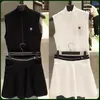 Golf Sommer Damen stricken schnell trocknend Top T-Shirt Kurzarm A-Linie Regenschirm Rock Anzug helle Farbe Outdoor-Sportmode 220712
