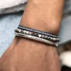 Beaded Strands Tibetan Buddhist Fish Pattern Natural Stone Yoga Pärlor Bangle Lucky Friendship Rope Chain Jewelry Gift Kent22