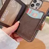 Modedesigner plånbok telefonfodral för iPhone 15 14 13 pro max i 12 11 xs xsmax xr 8p shell lyx varumärke korthållare kreditfickor