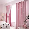 Tende tende a stella cavo a doppio strato tende blackout per camera da letto ragazza rosa vera finestra soggiorno trattamenti tende tende