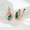 Stud Vintage Creux Zircon Hoop Boucles D'oreilles Vert Cristal Marquise Pierre Boho Or Rose Couleur Fleur Pour Les Femmes BijouxStud Dale22 Farl22