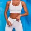 Custom Seamless Yoga Set Zipper High Waist Sport Suit Workout Clothes For Women Sportwear Running Fitness Legging 220330