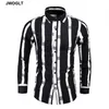 45kg120kg printemps automne nouvelle mode chemise décontractée pour hommes noir à manches longues rayé coupe régulière bouton chemises sociales 6XL 7XL 210412