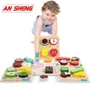 Wooden Toy Kitchen Cut Fruits Vegetables Dessert Kids Cooking Kitchen Toy Food Pretend Play Puzzle Educational Toys for Children LJ201211