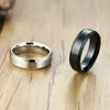 Wedding Rings Classic Matte Black Stainless Steel Ring For Men Women 6mm 8mm Width Promise Wynn22