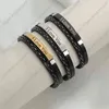 Bracelet en cuir tissé avec lettres simples, Punk, pour Couple d'étudiants