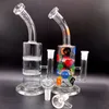 8-Zoll-Doppelschicht-Wabennetzfilter Glasbong-Wasserpfeifen-Wasserpfeifen-Recycler-Duschkopf berauschende Kunst mit lila Schüssel