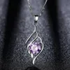 Pendant Necklaces Fashionable Simple Angel Wing Necklace Charming Purple Crystal Zircon Women's Wedding Party Jewelry GiftPendant Neckla