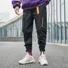 Män svarta byxor herr joggare med fickor ankel last byxor manliga streetwear overall sweatpants 220816