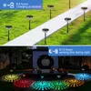 Gartenleuchten Solar-LED-Licht für den Außenbereich, RGB-Farbwechsel, Solar-Wege-Rasenlampe für Gartendekoration, Landschaftsbeleuchtung