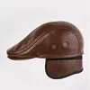 Bérets XdanqinX chapeau en cuir de vachette naturel hommes véritable marque de mode casquettes hiver chaud hommes casquette cache-oreilles chapeauxbérets