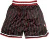 Basketbal shorts voor mannen met zakken retro mesh rap polyester geborduurde trekkoord losse hiphop 90s casual atletische chicago gym shorts