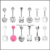 Body Arts Tattoos Art Health Beauty Set of 12 Pack Acrylic Navel Rings Kit CZ Belly Button Piercing Juvel presenter för män DH2GF