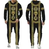 Erkek Trailtsits Golden Lion 3D Baskılı Hoodie/Pantolon/Takım Erkekler Günlük Grafik Sokak Giyim Külkü Sweatshirt Sweatfits Set Hip Hop Serin Trailsuits 220826