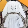 New luxury designer Fashion Clothing Sets girls cotton t shirt two piece Top brand children Puff Sleeve dress shirts tshirt suits black white Baby Clothes