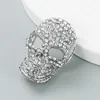 S3027 Fashion Jewelry Punk Style Black Skull Brooch Rhinestone Skeleton Brooches Clothes Collocation Ornaments