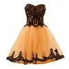 Homecoming Dresses Tulle Appliques Lace Short Graudation Cocktail Prom Party Gown A06