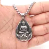 Pendant Necklaces Unisex 316L Stainless Steel Buddha Free Chain Est