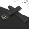 22 mm Soft Nature Silikon Gumowy opaska obserwacyjna Czarna dla Navitimer Avenger dla Breitling Pasp Watch Watch Pasek z klamrą