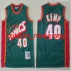 Basketball Gary Payton Jersey 20 Kevin Durant 35 Shawn Kemp 40 Red White Green Team Brepwable Throwback Vintage S-xxl