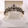 Haarspangen Haarspangen Barock Retro Schwarz Luxus Braut Kristall Tiaras Kronen Prinzessin Königin Festzug Abschlussball Strass Schleier Tiara Hochzeit Acc