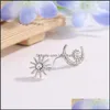 Örhänge Asymmetriska örhängen Bijoux Moon Star Christmas Gifts Rhinestone Stud Drop Delivery 2021 Baby Dhvne