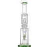 Bongo de vidro de 13,9 polegadas com pitadas de gelo, bocal verde, percolador Cric, junta feminina de 18 mm