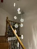 Escalier lustre lampes simple moderne duplex hall d'appartement salon chambre nordique salle à manger loft rotati long