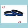 Party Favor 13 Styles 500Pc/Lot Thin Blue Line American Flag Bracelets Sile Wristband Soft And Flexible Great For Normal Day Gifts Drop Deli