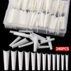 240st Box XXL Coffin Nail Tips Half Cover Extras Lång C Curve Akrylförlängningssystem FALSE NAILS FAKEL MANICURE TOOLS 220716