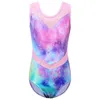 Children Girls Dancewear Cute Sleeveless Dance Dress Light Colorful Shiny One-Piece Tank Kids Teens Pattern