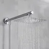 Soffione doccia Shinesia cromato ultrasottile quadrato 8"10" 12 "+ braccio flessibile in acciaio inossidabile da 150 cm montato a parete per bagno 220401