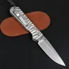 High End CR Folding Knife D2 Steel Blade TC4 Titaniumlegering Handtagning Camping Hunting Survival Pocket Knives EDC Cutting Tools