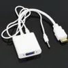 1080P HD Male to VGA Female Cable Converter Digital to Analog Video Audio Power Supply HDTV Adapter For Tablet