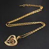 Anhänger Halsketten Gold Muslim Herz Islamische Halskette Damen Zirkon Romantischer religiöser Schmuck GeschenkAnhänger