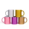 Tazas de sublimación en blanco Taza de café de 11 oz Tazas de cerámica recubiertas de alto grado listas para ser personalizadas y personalizadas oro plata rosa