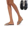Bayanlar lüks yüksek topuk sandalet kristal düz sandalet klasik tasarımcı terlikleri şık plaj flip flopları 35-42 kutu ile