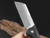 Najwyższej jakości Flipper Solding Nóż 5CR15MOV Stone Wash Blade G10 Rączka na zewnątrz noże kempingowe kempingowe