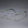Men sunglasses Titanium Rhombus Glasses for Men Blocking Gaming Eyeglasses Black Optical Spectacl