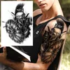 NXY Tijdelijke Tattoo Afrika Serengeti Lion Black Indian Warrior Waterdichte Flash Sticker Tribal Mighty Tiger Tatoo Men Women 0330