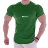 Mens Designer T Shirts Fashion Men Tee Short Sleeve Summer Brand Paris Letter Print Cotton T-Shirts Bodybuilding Fitness Training Polo Shirts Storlek M-3XL