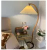 Modern Solid Wood Pleated Led Floor Lamp Living Room Study Home Decor Standing Light Nordic Bedroom Bedside Lamp Indoor Lighting