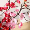 Ghirlande di fiori decorativi Albero di fiori artificiali Cherry Spring Plum Blossom Peach Branch 30cm-60cm Silk Bud per la decorazione della festa nuzialeD