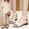 2024 met zomer sandalen damestas mode omzoomd mid-hak Romeinse dikke hakken en shoessandals met hoge hakken 637 shoesessals 537