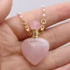 Pendant Necklaces Natural Quartz Perfume Bottle Heart Pendants Free Two Eyes Pearls Chains For Jewelry Making DIY Bracelet Necklace Accessor